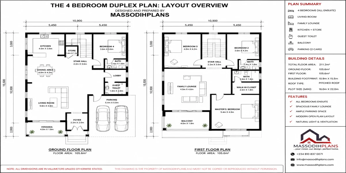The 4 Bedroom Duplex Plan: Layout Overview