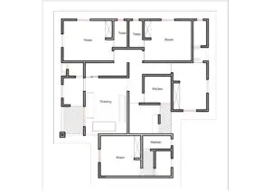 Modern Nigerian house plan for 30x60 plot in Ibadan with contemporary bungalow design