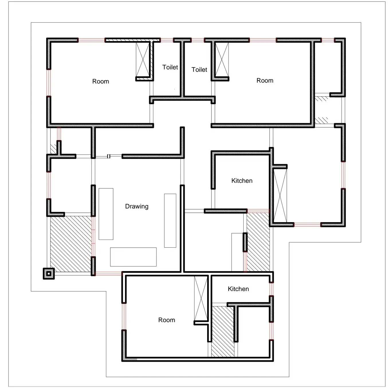 Modern Nigerian house plan for 30x60 plot in Ibadan with contemporary bungalow design