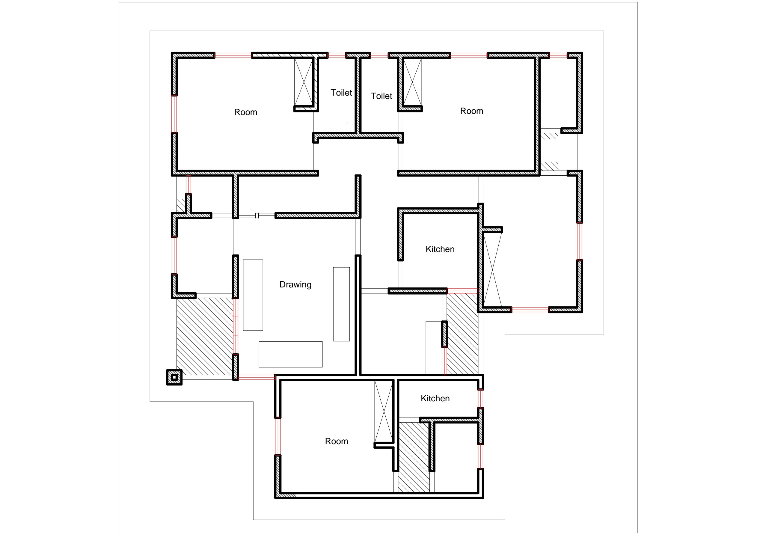 Modern Nigerian house plan for 30x60 plot in Ibadan with contemporary bungalow design