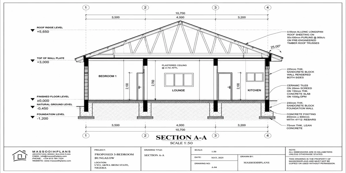 section a-a plan