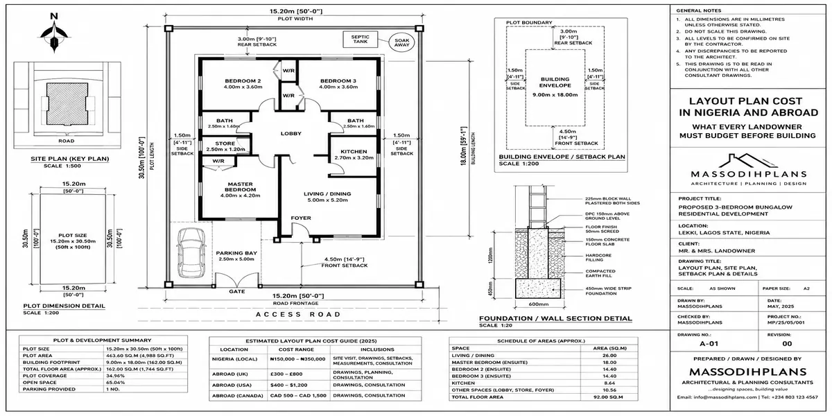 Layout Plan Cost in Nigeria and Abroad: What Every Landowner Must Budget Before Building