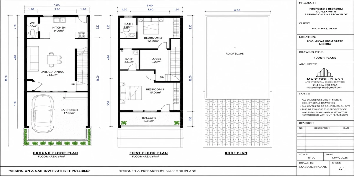parking narrow plot
