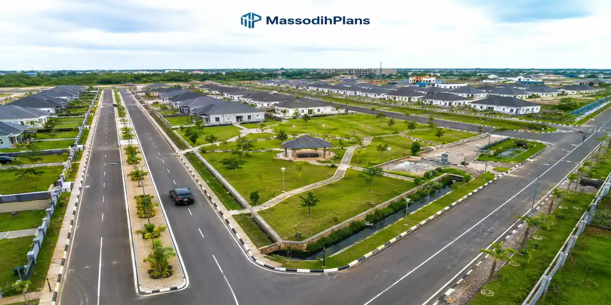 Well planned Nigerian estate layout showing roads drainage and open spaces