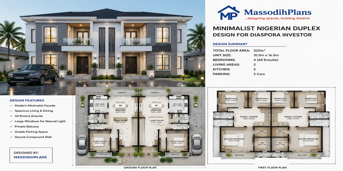 Minimalist Nigerian duplex design for diaspora investor