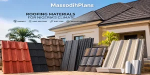 Steep pitch hip roof design suited to Nigeria's humid coastal climate for overseas homeowner
