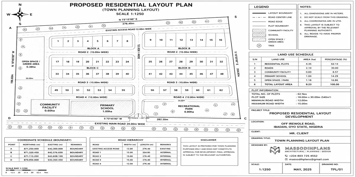 town planning layout plan