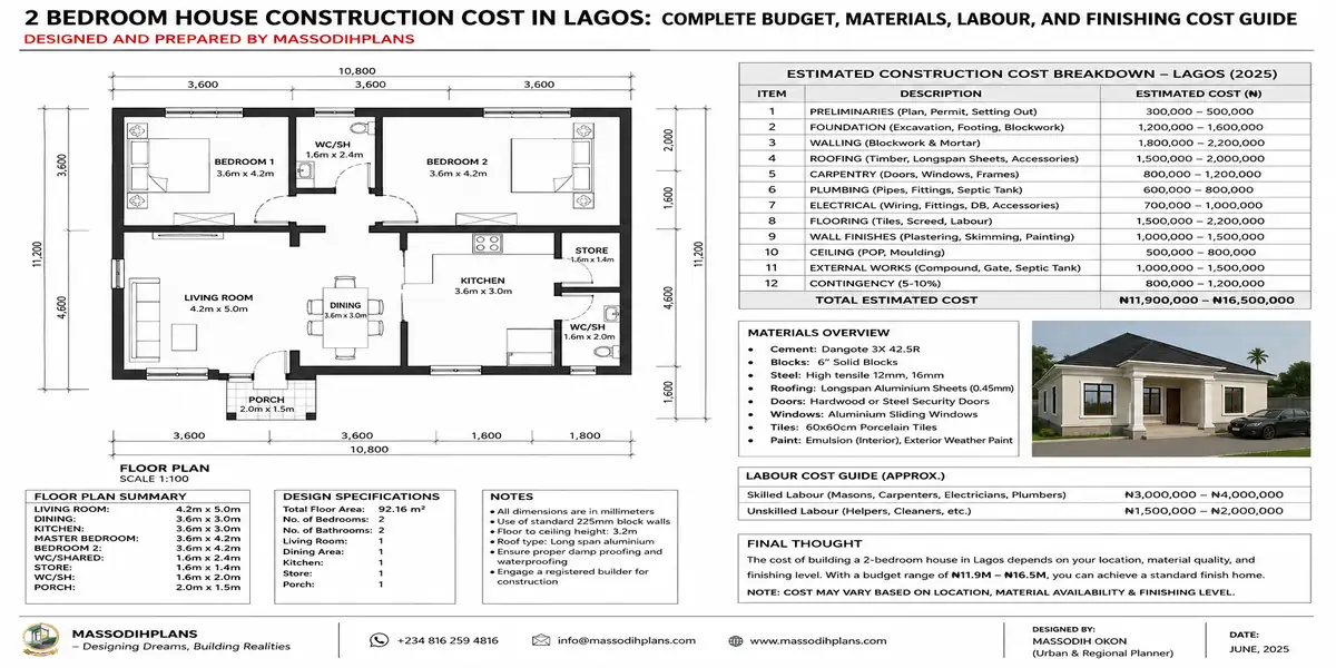 2 bedroom house construction cost lagos