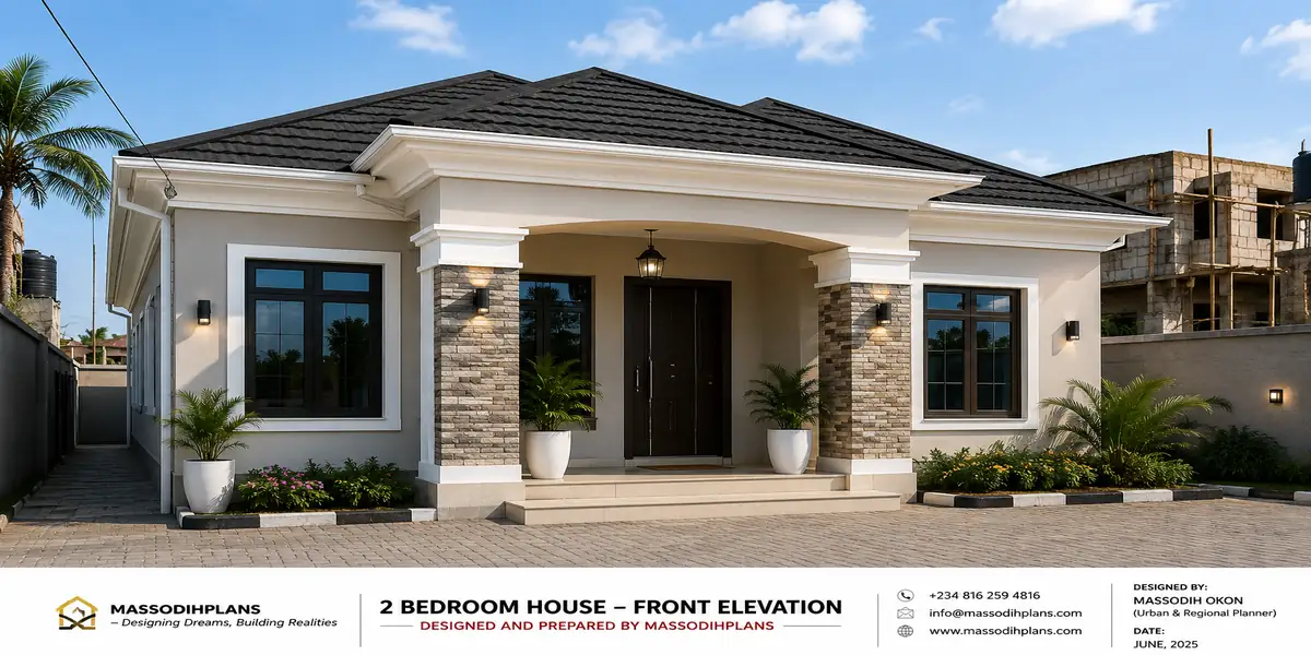 Illustrative house-plan example for Nigerian residential house plan for a small urban plot