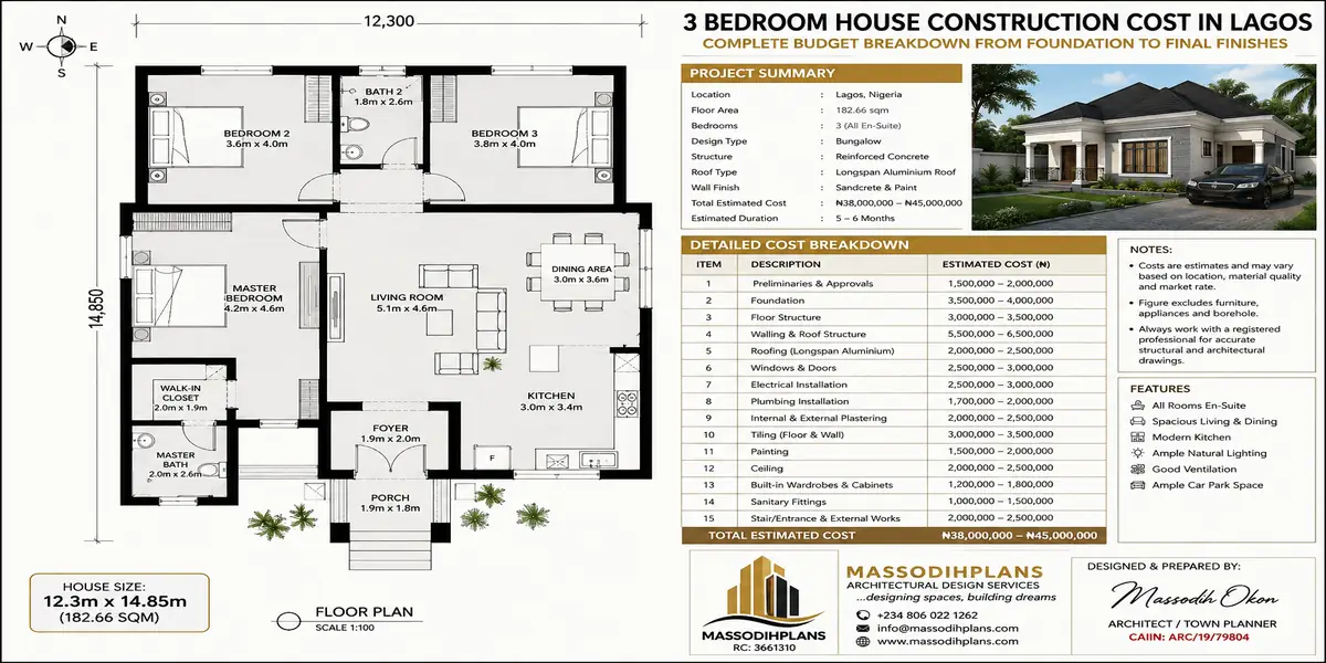3 bedroom house construction cost lagos