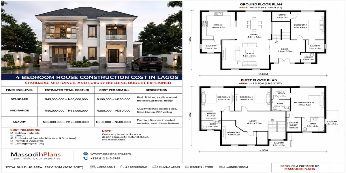 4 bedroom house construction cost lagos