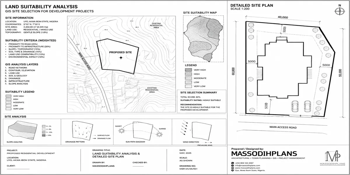 Land Suitability Analysis and GIS Site Selection for Development Projects