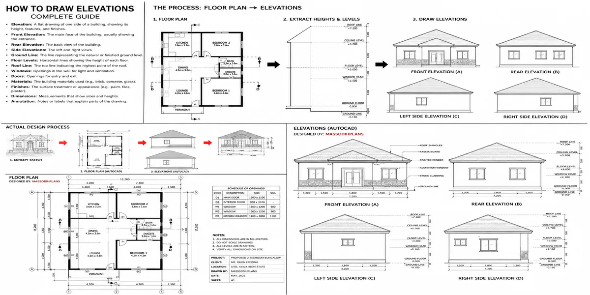 How to draw building elevations