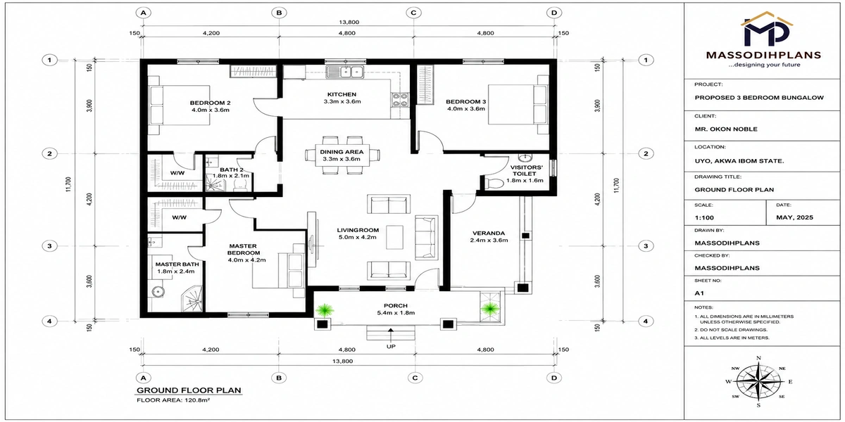3 Bedrooms suitable for some small or medium-sized families.