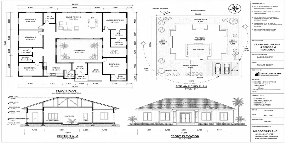 courtyard house plans