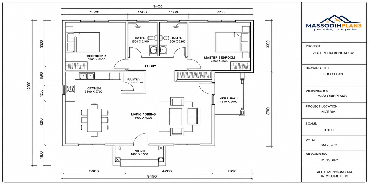 House Plan Selection Guide: 2 bedrooms flat floor plan