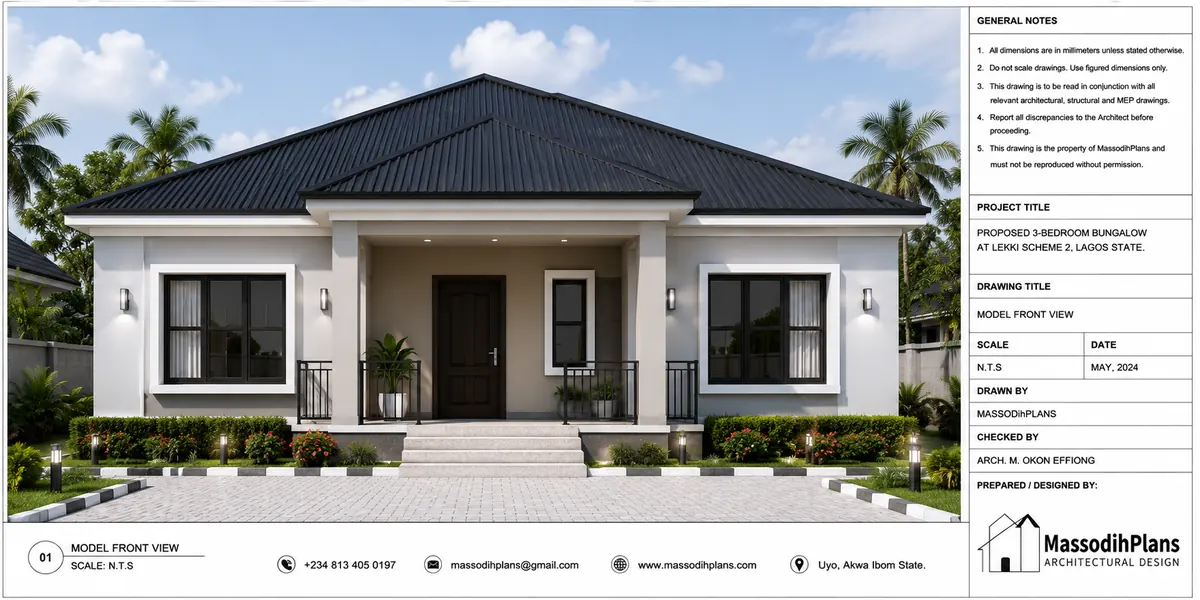 model front view plan design