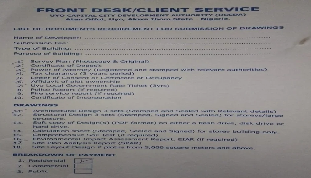 UCCDA Building Approval in Uyo: 2026 Requirements, Documents & Fees