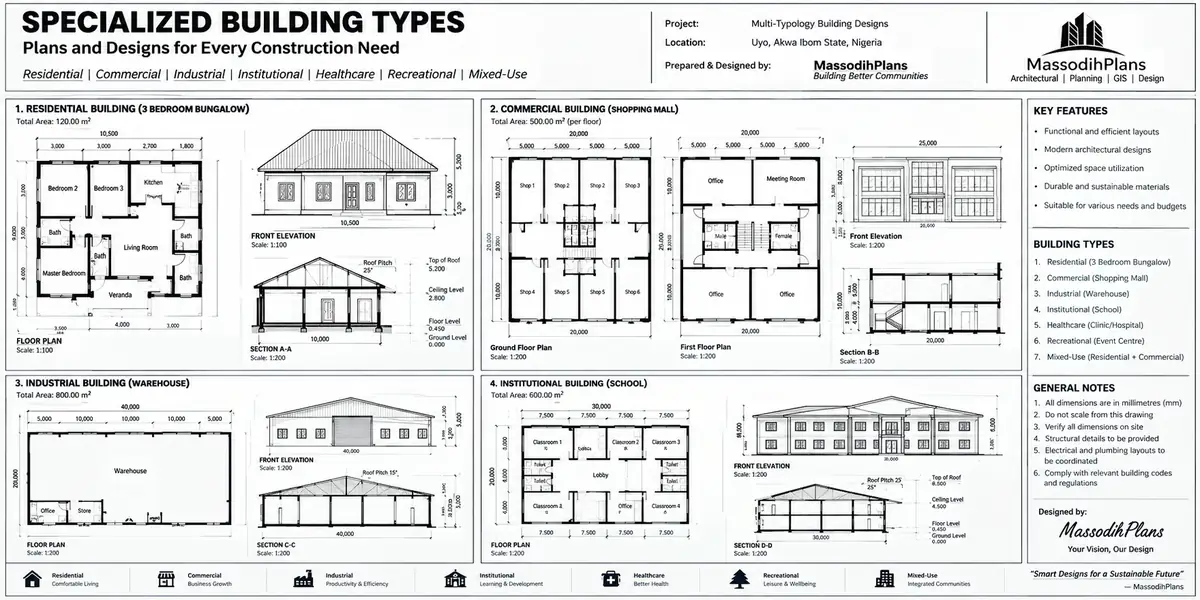 Specialized Building Types Plans and Designs for Every Construction Need